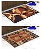 Athom Living Premium Anti Skid Doormat Pack of 2 - Brown & Maroon