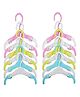 Koochie Koo Telescopic Adjustable Extendable Anti Slip Plastic Hanger with Hooks Pack of 12 - Multicolour
