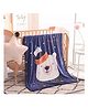 Koochie Koo Plush Fleece Coral Velvet Faux Fur All Season Blanket Cartoon Print - Blue