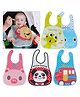 Koochie Koo Waterproof Quick Dry Cartoon Printed Sleevless Feeding Bib Pack Of 2 - Multicolor