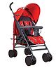 POLKA TOTS Zebra Stroller Pram for 0 to 3 Years Kids 5 Point Safety Harness Adjustable Lightweight Travel Buggy - Red