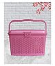 Fun Homes Plastic Multipurpose Trendy Shopping Large Basket with Lid - Pink