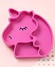 Silicone Four Compartmented Unicorn Plate - Pink