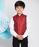 Vastramay Sleeveless Solid Colour Nehru Jacket - Maroon
