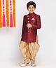 Vastramay Full Sleeves Solid Kurta And Solid Patiala Set - Red And Gold
