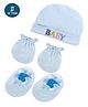 Tiny Tycoonz Cotton Cap Mitten & Booties Blue - Diameter 14 cm