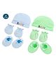 Tiny Tycoonz Cotton Cap Mitten & Booties Blue Green Pack of 2 - Diameter 14 cm
