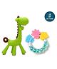 Tiny Tycoonz Silicone Combo Of Giraffe Shape & Rattle Handle Teethers - Green