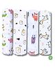 LazyToddler Organic Cotton Muslin Swaddle Printed Pack of 4 - White
