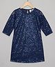 The Sandbox Clothing Co Full Sleeves Sequined Party Wear Dress - Navy Blue