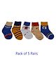 MOMISY Cotton Autumn Tube Socks Solid Print Pack of 5 Pairs - Multicolour