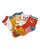 MOMISY Cotton Autumn Tube Socks Animal Print Pack of 5 Pairs - Red White