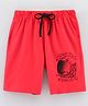 Grab It Shorts With Drawstring Race to Space Print - Red