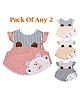 The Little Lookers Frock Shaped Printed Bibs Pack of 2 - Multicolor (Print May Vary)