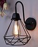 Homesake Farmhouse Metal Diamond Cage Vanity Industrial Wall Lamp - Black