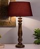Homesake Classic Victorian Black Wood Table Lamp With Shade - Red