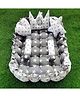 Motherhood Rectangular Tub With 5 Pillows Star Print - Grey