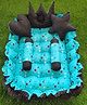 Motherhood Rectangular Tub With 5 Pillows Star Print - Blue Black