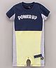 Baby GO Half Sleeves Color Block Romper with Powerup Patch - Yellow