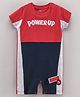 Baby GO Half Sleeves Color Block Romper with Powerup Patch - Navy