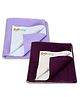 OYO BABY Soft & Waterproof Dry Sheet for Babies, Leakproof Bed Protector, Small 70x50 cm, Plum & Violet (Pack of 2)