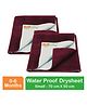 OYO BABY Anti-Piling Fleece Extra Absorbent Instant Dry Sheet, Baby Bed Protector, Waterproof Sheet, Small (70cm x 50cm), Pack of 2 - Maroon