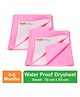 OYO BABY Anti-Piling Fleece Extra Absorbent Instant Dry Sheet, Baby Bed Protector, Waterproof Sheet, Small (70cm x 50cm), Pack of 2 - Pink
