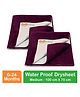 OYO BABY Medium Dry Sheet 100% Waterproof for New Born Baby | Protects Mattress, Bed Sheet | Size 100 X 70cm, Pack Of 2 (Plum)