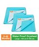 OYO BABY Pack of 2 Large Waterproof Dry Sheets 140×100 cm | Baby & Kid Mattress Protector | Quick Dry, Extra Absorbent, Breathable Fabric | Suitable for 0-10 Years - Sea Blue