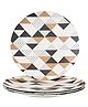 Earthism Eco Friendly Triad Theme Bamboo Fibre Dinner Plates Pack of 4 - White Black