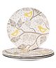 Earthism Eco-Friendly Life Theme Bamboo Fibre Dinner Plates Pack of 4 - White Grey 