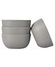 Earthism Eco Friendly Square Shaped Bamboo Fibre Curry Bowls Pack of 4 - Dark Grey