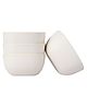 Earthism Eco Friendly Square Shaped Bamboo Fibre Curry Bowls Pack of 4 - Off White