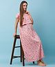 Bella Mama Half Sleeves Maternity Nighty Floral Print - Pink