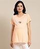 Bella Mama Half Sleeves Maternity Tee Love Print - Light Pink