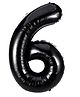 Shopping Time Black 6 Number Foil Balloon - Black 