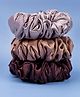 Arendelle Pack Of 3 Satin Scrunchies - Pink & Brown
