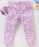 Simply Premium Full Length Cotton Leggings Floral Print - Pink
