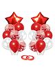 Johra Star Shape Birthday Decoration Confetti Balloons Red - Pack Of 20