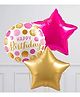 Johra Happy Birthday Ballons Decorations Multicolor - Pack of 3