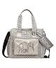 Mi Dulce An'ya Organic Canvas Elephant Printed Diaper Bag - Grey