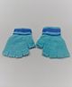 Kid-O-World Stripes Weave Cuff Detail Half Gloves - Light Blue