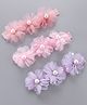Babyhug Pearl Embellished Floral Headbands Pack Of 3 - Pink, Peach & Purple 