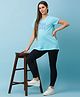 Bella Mama Half Sleeves Maternity Tee Paradise Print - Blue