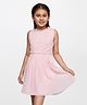 AND Girl Sleeveless Flared Frock Solid - Pink