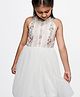 AND Sleeveless Flared Frock Floral Print - White