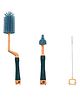Syga Silicone Baby Bottle Brush Set of 3 - Blue