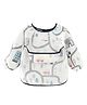 SYGA City Road Printed Waterproof Feeding Bib With Sleeves - White Black