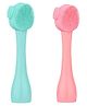 Syga Silicone Face  Exfoliating Wash Brush Pack Of 2 - Pink Green