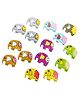 Syga Wooden Buttons Elephant Design 50 Pieces - Multicolour  